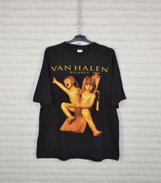 Van Halen 1995 Balance Vintage Black Rock Shirt Size Xl European Maiden Metallic
