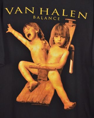 Van Halen 1995 Balance Vintage Black Rock Shirt size XL European Maiden Metallic 2