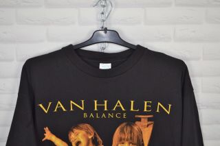 Van Halen 1995 Balance Vintage Black Rock Shirt size XL European Maiden Metallic 5