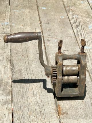 Vintage Tinsmith Hand Crank Metal Roller Crimper Seamer Tool