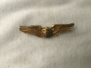 Wwii Aaf Gold 1 - 1/2 Inch Pilot Wing