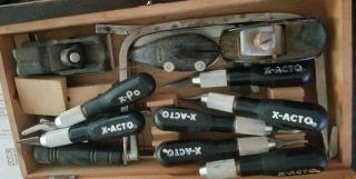 Vintage X - ACTO Set With Many Extra Tools and Wood Dovetail Box 2