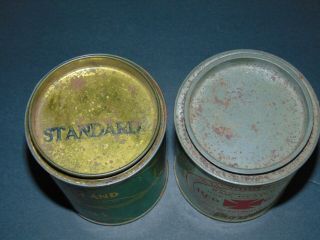 TWO ANTIQUE LONG ISLAND NY TIN OYSTER CANS - SHELTER ISLAND & RED CROSS BRAND 7