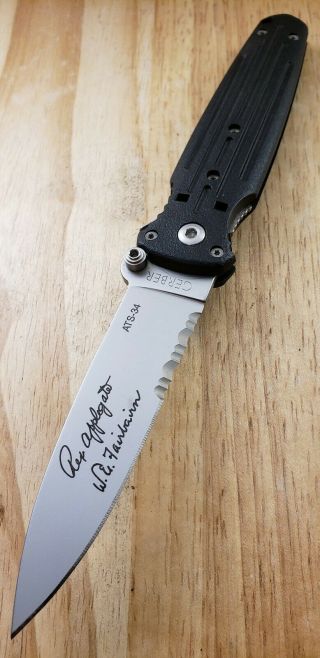 Vintage Gerber Knife/ Ats - 34 Combat Folder Knife/ Applegate/ Fairbairn/ Usa