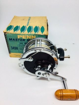 Penn Master Mariner 349h High Speed Vintage Deep Sea Fishing Reel Maroon
