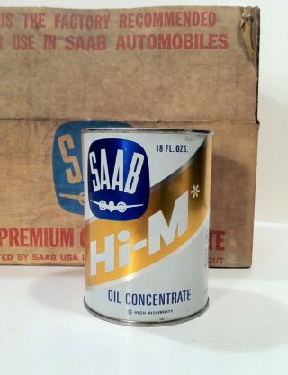 Vintage 1960s Saab Automobile Case Of 6 NOS Oil Old Tin Metal Can Sign RARE 3