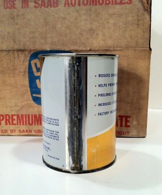 Vintage 1960s Saab Automobile Case Of 6 NOS Oil Old Tin Metal Can Sign RARE 6