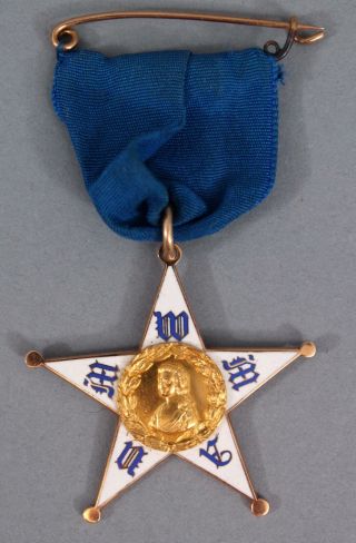 Antique 1894 National Mary Washington Memorial Association 14k Gold Medal