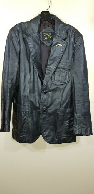 Vintage,  Leathers By Jeffery,  Black,  Leather,  Blazer,  Jacket,  42,  Looks