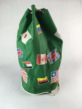 Vintage 80s United Colors of Benetton Duffle Bag Colorful International Flags 3