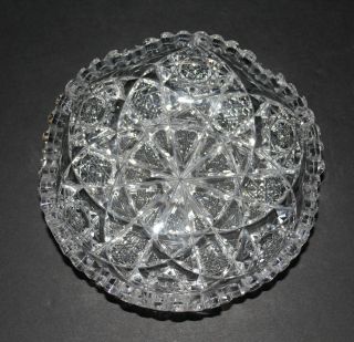 Antique American Brilliant Cut Glass Small Bowl J.  Hoare Marked