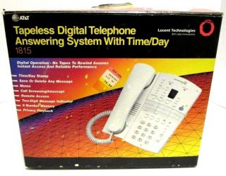 Vintage At&t White Tapeless Digital Telephone Answering System 1815