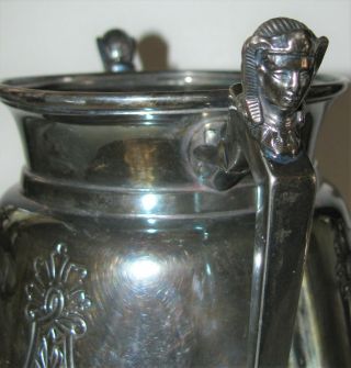 Victorian Egyptian Revival Aesthetic Silver Plated Sugar Bowl Sphinx 5