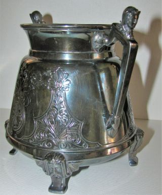 Victorian Egyptian Revival Aesthetic Silver Plated Sugar Bowl Sphinx 7