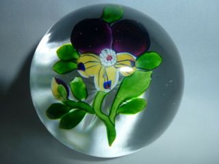Antique Baccarat Pansy Glass Paperweight