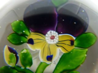 Antique Baccarat Pansy Glass Paperweight 2