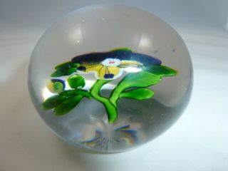Antique Baccarat Pansy Glass Paperweight 4