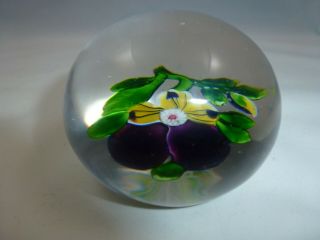 Antique Baccarat Pansy Glass Paperweight 5