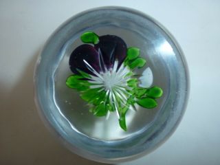 Antique Baccarat Pansy Glass Paperweight 6