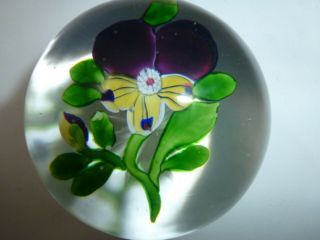 Antique Baccarat Pansy Glass Paperweight 8