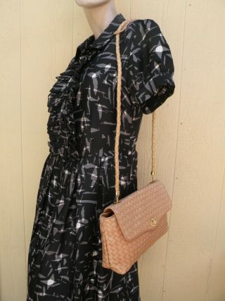 Vintage Bottega Veneta Woven Leather Shoulder Handbag