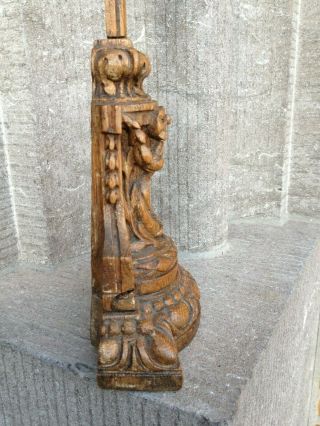 Antique Ornamental Church Altar Standing Carved Wood Cross Crucifix Jesus Corpus 8