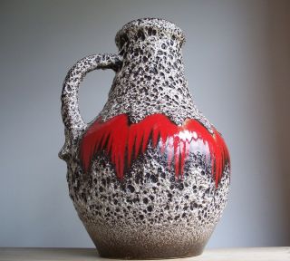 Vintage 1960s - 1970s SCHEURICH Keramik German Pottery XL Fat Lava Floor Vase Lora 2