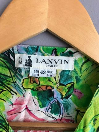 LANVIN WOMEN ' S VINTAGE SUIT RARE 100 SILK FLOWERS SIZE:42 3
