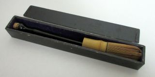 Fine Antique / Vintage Japanese Tea Whisk In Lacquered Box