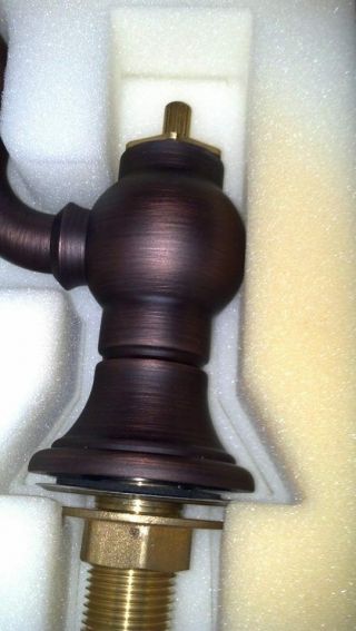 Whitehaus Vintage III Widespread Side Sprayer Kitchen Faucet in Mahogany Bronze 2