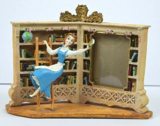 Disney Beauty And The Beast Rare Vintage Belle In Library Figurine Photo Frame