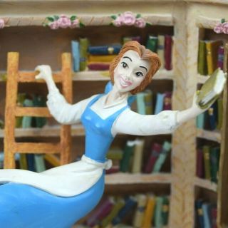 Disney Beauty and the Beast Rare Vintage Belle in Library Figurine Photo Frame 3