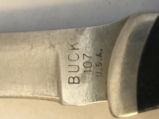 Vintage Buck 107 Fixed Blade Knife Date Code 1970s