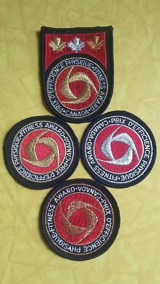 Vintage Canada Fitness Award Badge Patch Full Set Bronze Silver Gold Excellence