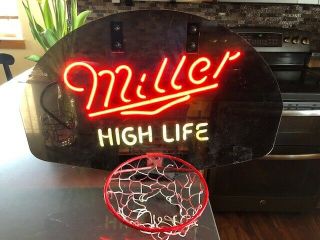 Vintage Miller High Life Basketball Neon Beer Sign