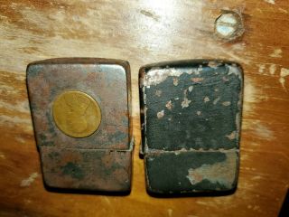 (2) Two Ww2 Zippo Lighter U.  S.  Military Wwii Us Navy Old Antique Estate Vintage