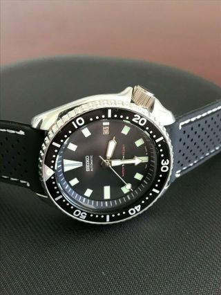 Vintage Seiko Automatic Date 7002 - 7000 Black Turtle Diver Submariner Men 