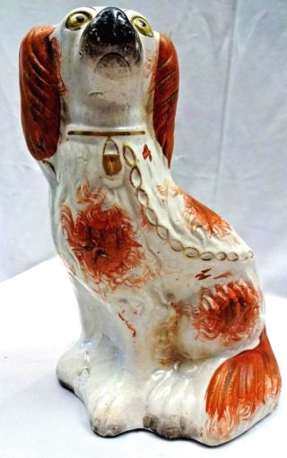 Vintage Porcelain Figurine Dog Stafford Shir Red & White Spaniel Dog Collectible