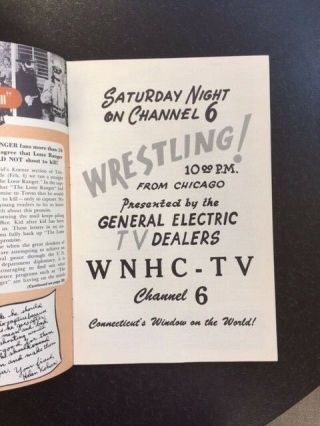 Pre National NY VINTAGE TV GUIDE FEBRUARY 25,  1950 CLEOPATRA LOVED WRESTLING TOO 7