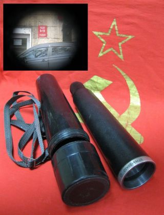 Vintage Spyglass 20x50 Ztm4 Optical Glass Monocular Telescope Ussr Soviet Russia