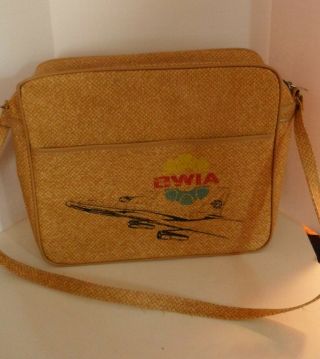 Vintage Travel Bag Carry On Airline Flight Bwia Airlines