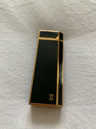 Auth CARTIER Lacquer Pentagon 5 - Sided Short Lighters / Gold Vintage w Case 3