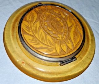 Vtg Art Deco Flapper Ladies Bakelite Celluloid Mirrored Powder Compact 1920s 2