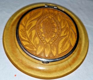 Vtg Art Deco Flapper Ladies Bakelite Celluloid Mirrored Powder Compact 1920s 3