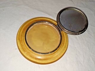 Vtg Art Deco Flapper Ladies Bakelite Celluloid Mirrored Powder Compact 1920s 6