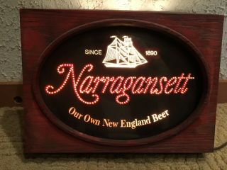 Narragansett Beer Sign Lighted Motion Fiber Optic Light Vintage Bar England