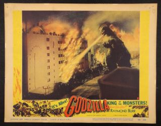Vtg 1956 Godzilla King Of The Monsters Color Movie Theater Lobby Card