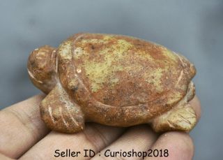 2.  4 " Old Chinese Hongshan Culture Jade Hand - Carved Turtle Tortoise Amulet Pendant
