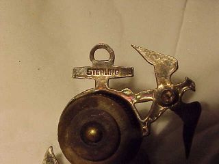 RARE STERLING EARLY WW2 US Marine Corp Eagle Globe Anchor DROOP WING PIN 3