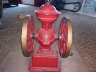 Vtg Antique John Wright Wrightsville Pa Coffee Mill Bean Grinder Red Cast Iron